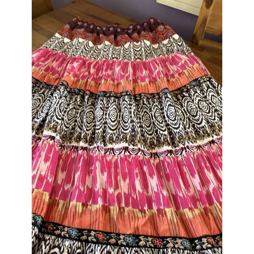 Notations Peasant Maxi Skirt Women's SMALL‎ / MEDIUM Crinkle Pull On Elastic - Picture 12 of 16